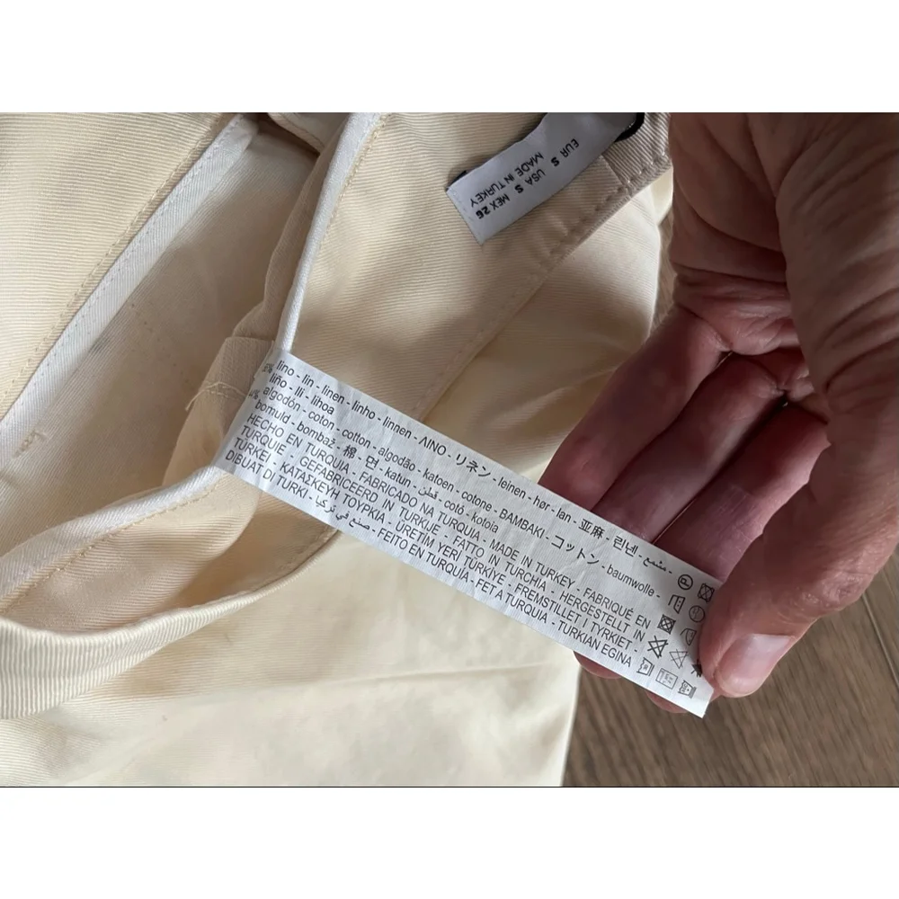 Zara NWT linen blend cargo pants size S